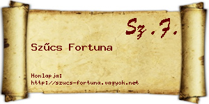 Szűcs Fortuna névjegykártya